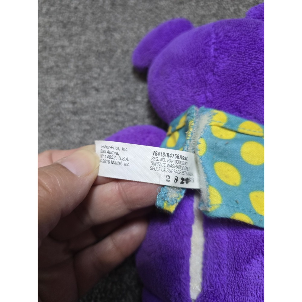 Sing A Ma Jigs Plush Purple Doll Blue Lips Polka Dot Shirt Sing A Ma Ling Tested - Picture 5 of 9